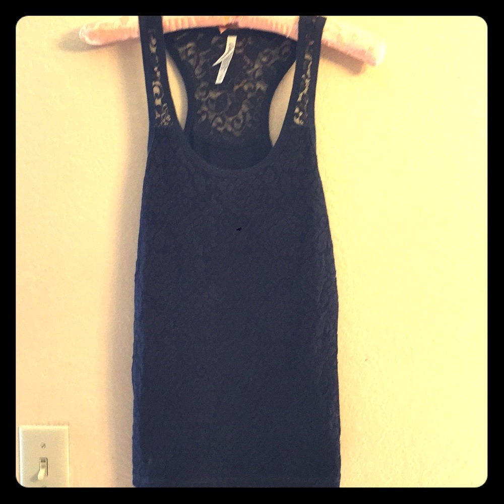 Aeropostal Size M Blue Tank Top w/ Lace